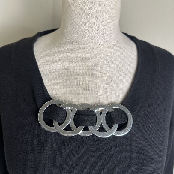 Lauren Conrad Women's Cream Tan Stripe Long Sleeve Lightweight Top Lace Sz Med - Picture 3 of 8